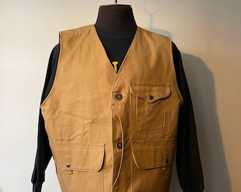 Filson Antique Tin Cloth Vest Lightweight Hunting Shooting Grail Rare Size 2XL Wax-able