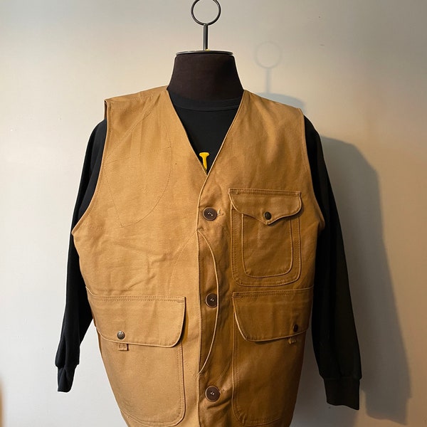 Filson Antique Tin Cloth Vest Lightweight Hunting Shooting Grail Rare Size 2XL Wax-able