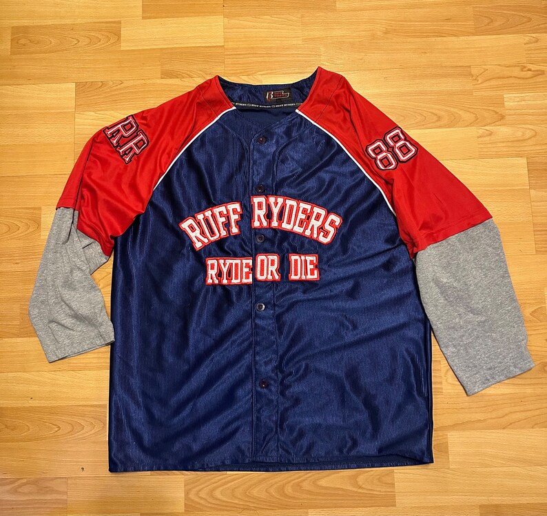 Vintage Ruff Ryders Jersey Shirt Y2K Rap Tee Long Sleeve Streetwear ...