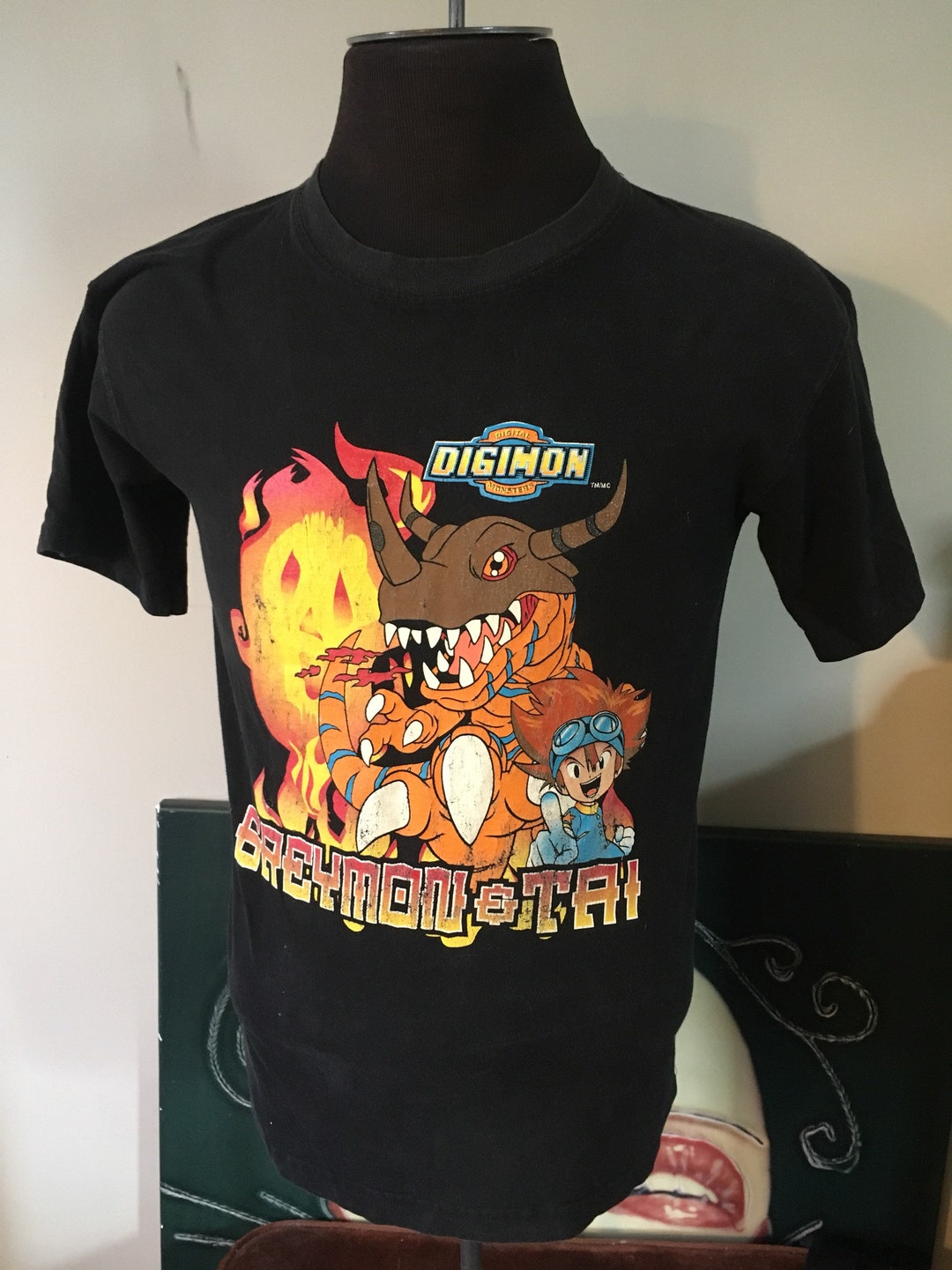 Camiseta Vintage Digimon Greymon y Tai - Etsy México