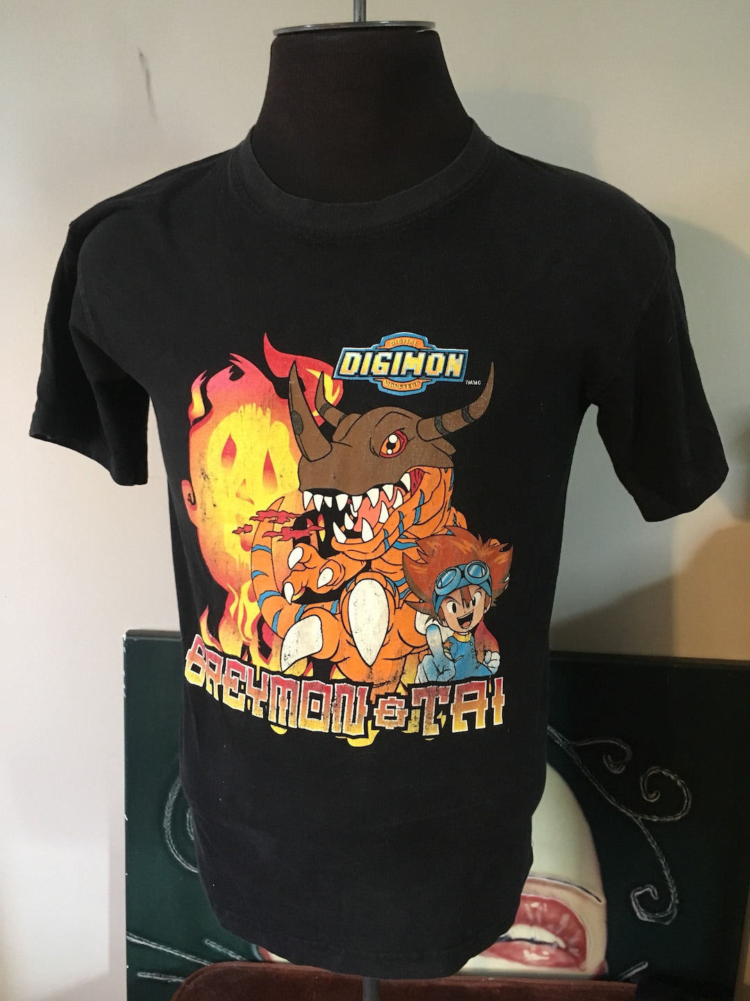 Camiseta Vintage Digimon Greymon y Tai - Etsy México