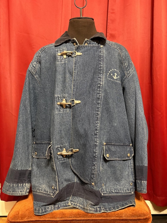 Vintage Tommy Hilfiger Fireman's Jacket Denim 90s Grail - Etsy