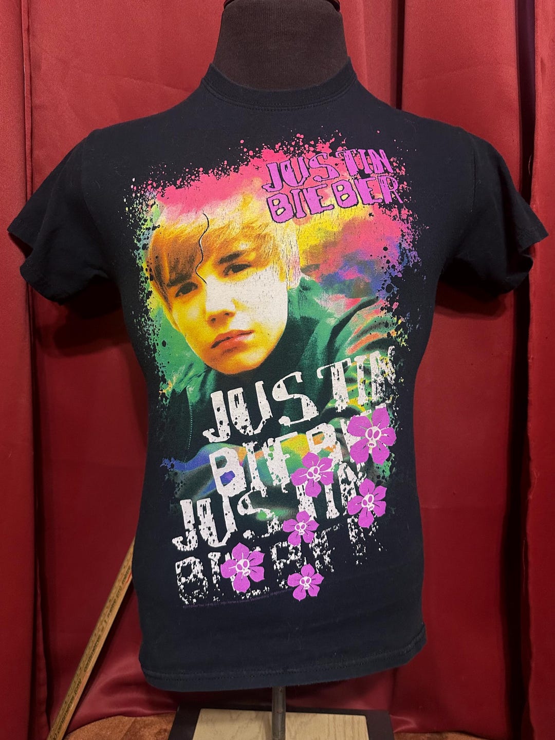 Vintage Justin Bieber Tshirt Y2K Band Tee Skull Flower Rap Tee