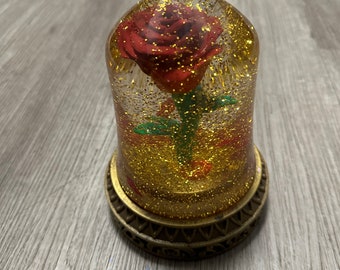 Disney Parks Enchanted Rose Schöne und das Biest Schneekugel Y2K Sammlerstück