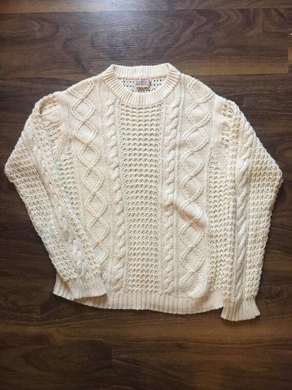 Vintage Champion cable knit fishermans 