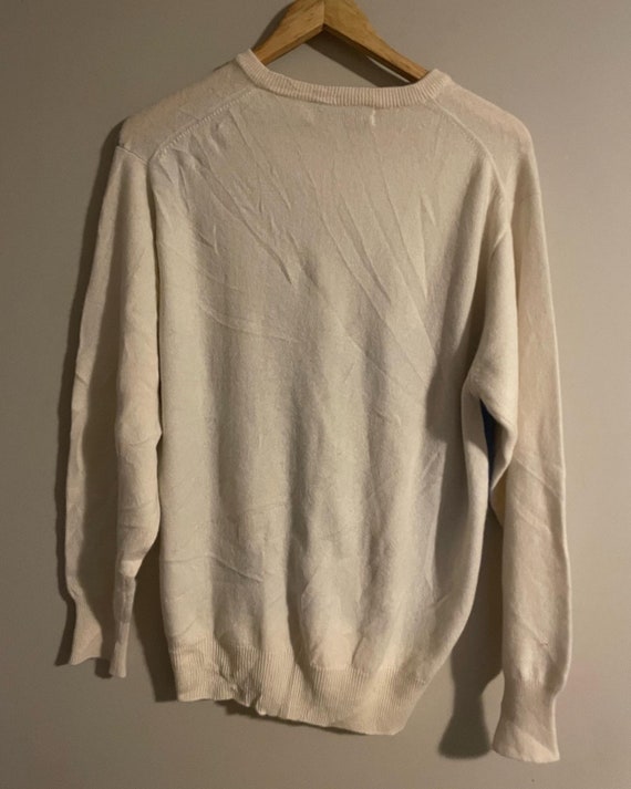 Vintage Deer Print Nature Sweater 100% Cashmere C… - image 4