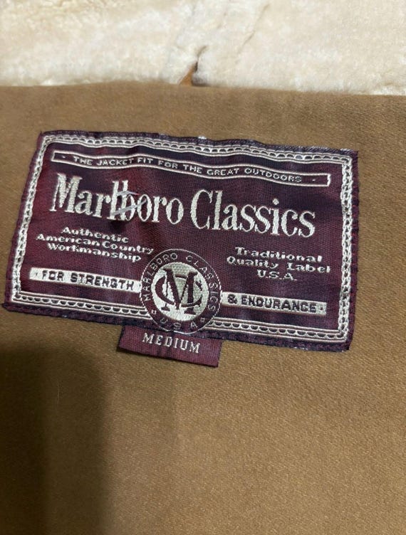 Vintage Marlboro Classics Jacket 80's Sherpa Plaid Ta… - Gem