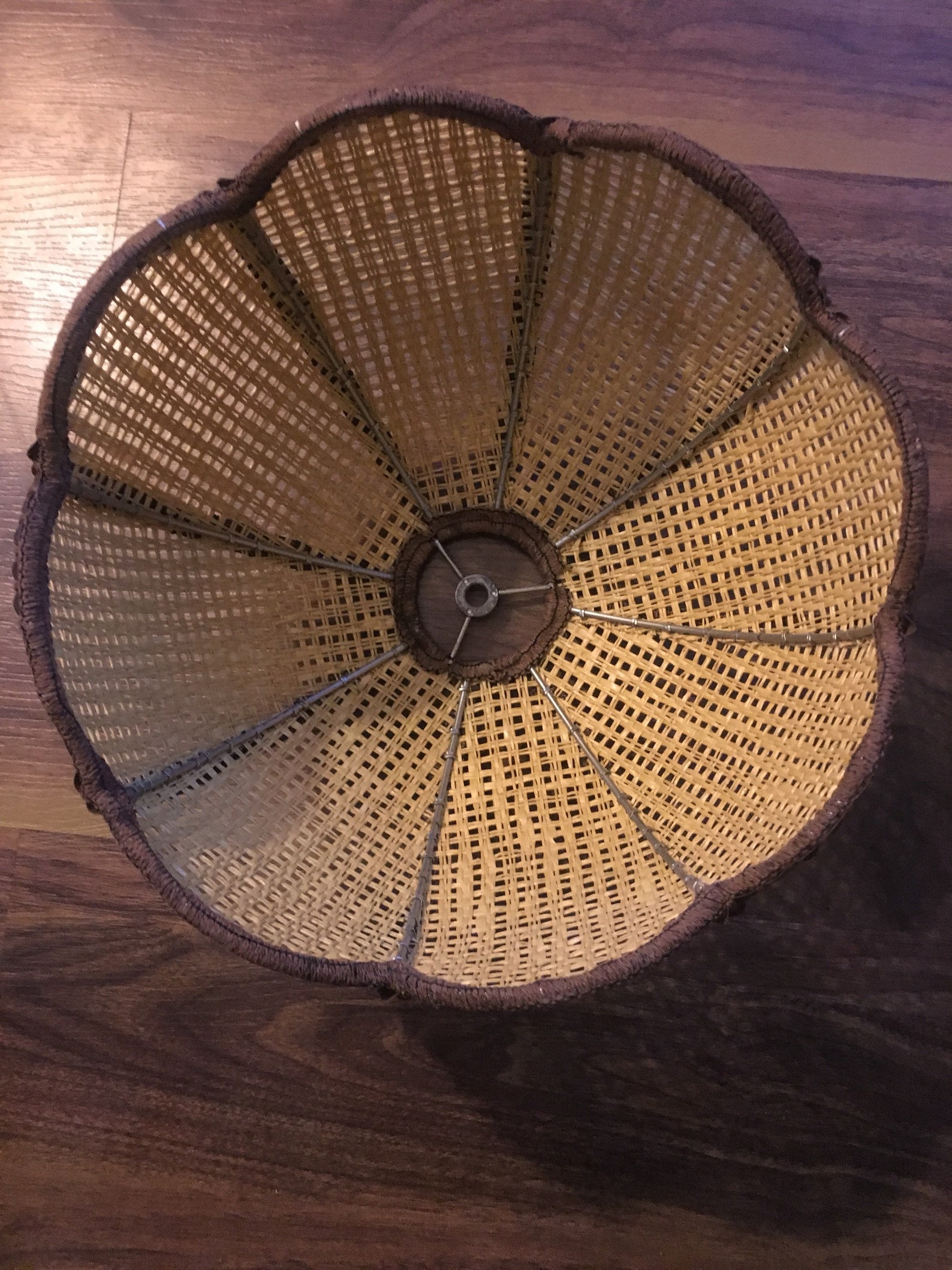 Vintage Wicker Lamp Shade Etsy