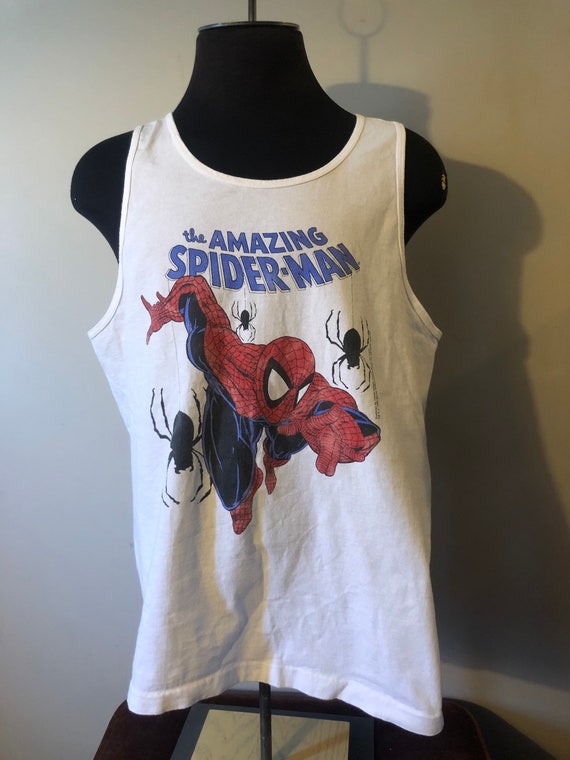 Vintage The Amazing SpiderMan Tank Top Marvel Grail Gem