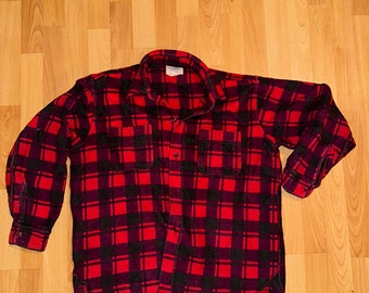 Vintage Champion Buffalo Plaid Shirt Jacket Grunge Streetwear