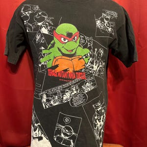 Vintage Teenage Mutant Ninja Turtles-t-shirt jaren 90 strip cartoon streetwear graal Raphael TMNT