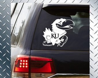 Jayhawks Car Decal, Custom Reflective decals, Reflective Car Window Decals