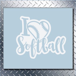 Softball car Decal, Sports car decal, I love softball, softball window decal, cell phone decal, yeti decal, laptop sticker