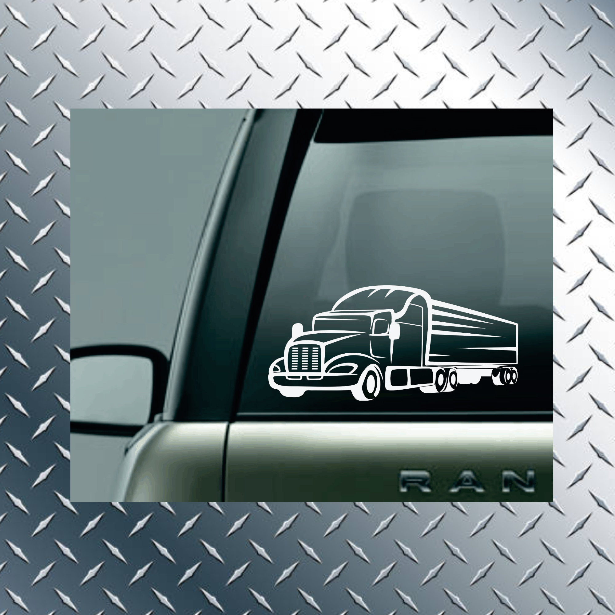 Semi Truck Mailbox Decal Set Reflective Pair of Semi Truck Etsy