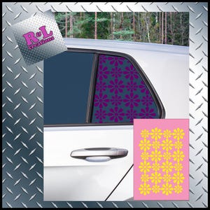 Daisies Quarter Side Window Decal, Flower Window Panel, Car Accessories, Car Decor, Side Window Decal, Free Shipping