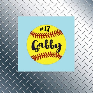 Softball Decal, Custom Named Softball Decal