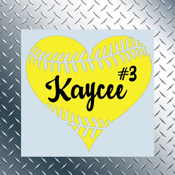 Softball Car Decal Etsy