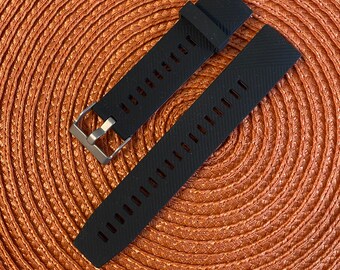 Vintage 2000s 20mm lugs Straight end Black Plastic Watch Band NOS never use