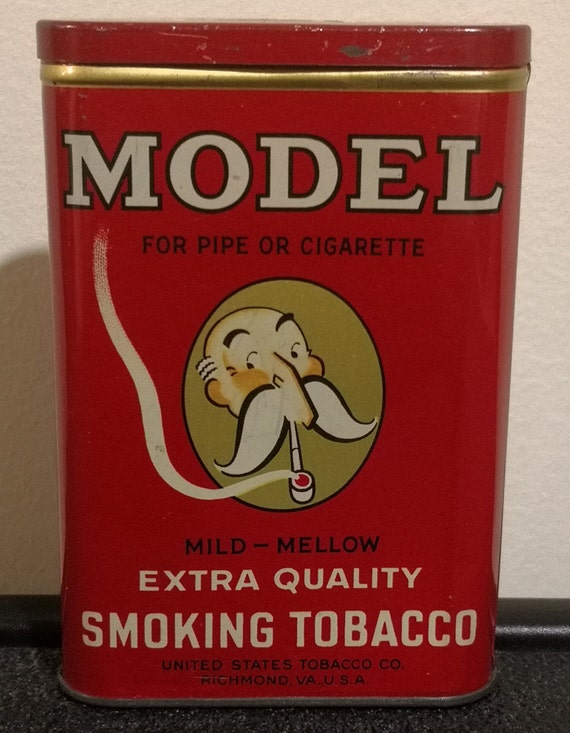 Vintage Model Empty Pocket Tobacco Tin -- 825A