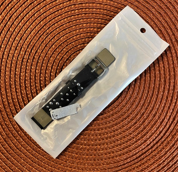Vintage 1990s 16mm lugs Straight end Black Genuin… - image 3
