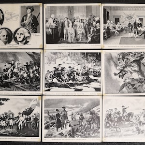 Antique 19th Century 'George & Martha Washington" par Gilbert Stuart Lot de 21 cartes postales rares -- 876A