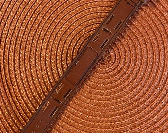 Vintage 1990s 18-20mm lugs Straight end Brown Genuine Leather Watch Band