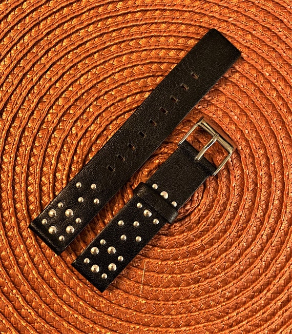 Vintage 1990s 16mm lugs Straight end Black Genuin… - image 4