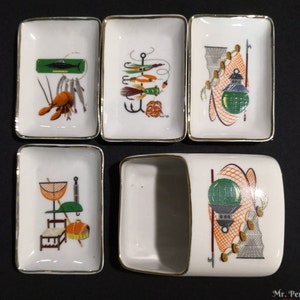 Vintage Hispania Porcelain Sause dish set Made in Spain Rare -- A32