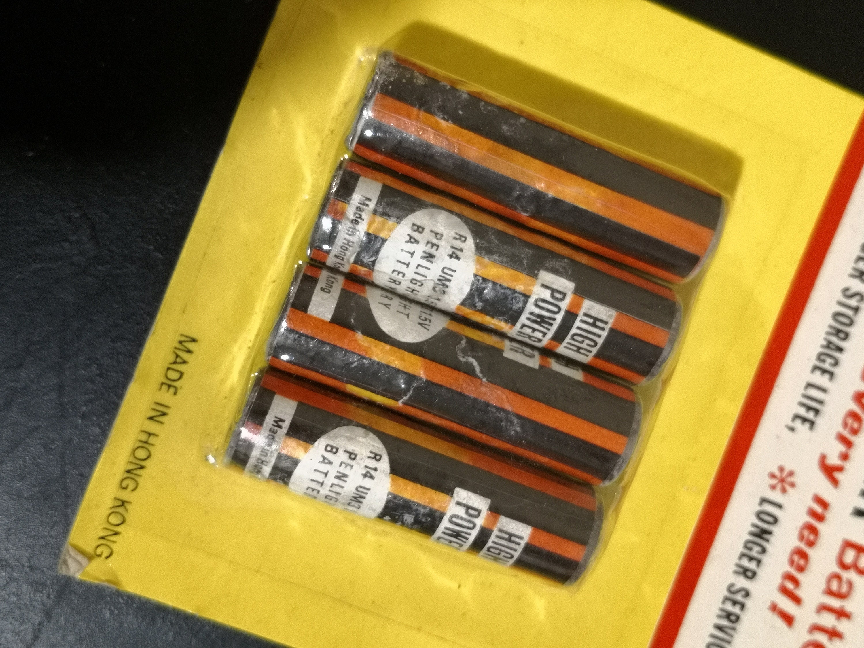 Vintage 1960s R14 UM3 Penlight Battery Made in Hong Kong NOS Sealed