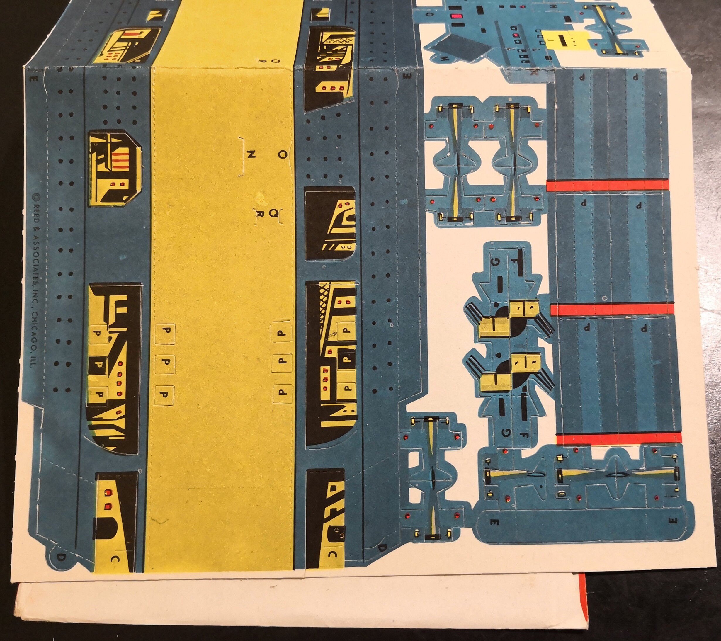 Cardboard Reed Case Vintage 1950s Model Battleship Reed & Associates Cardboard Toy NOS Rare ...