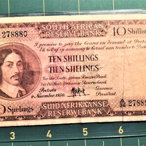 SOUTH AFRICA 10 SHILLINGS 1950-11-9