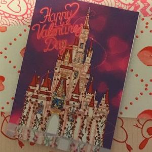 Disney Valentine Castle Disneyland / Disneyworld Valentine Galentines DayCard per lui per lei