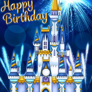 Disney Disneyland Disneyworld Château de Cendrillon 50e anniversaire style Célébration Carte d’anniversaire