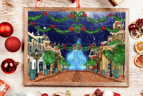 ディズニー限定アート絵画Disney Christmascards christmas