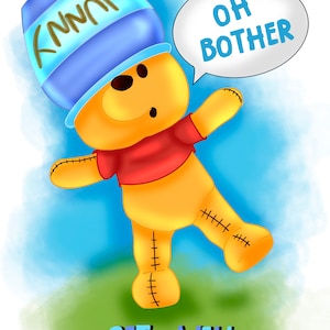 Disney Winnie The Pooh 'Oh Bother' Get Well Soon Biglietto di auguri