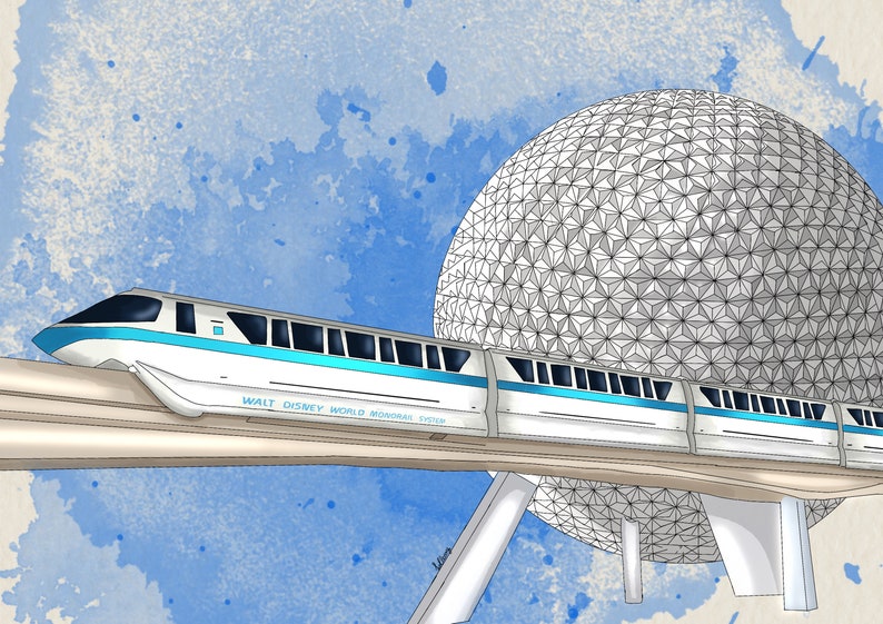 disney monorail spaceship earth epcot playset toy theme park