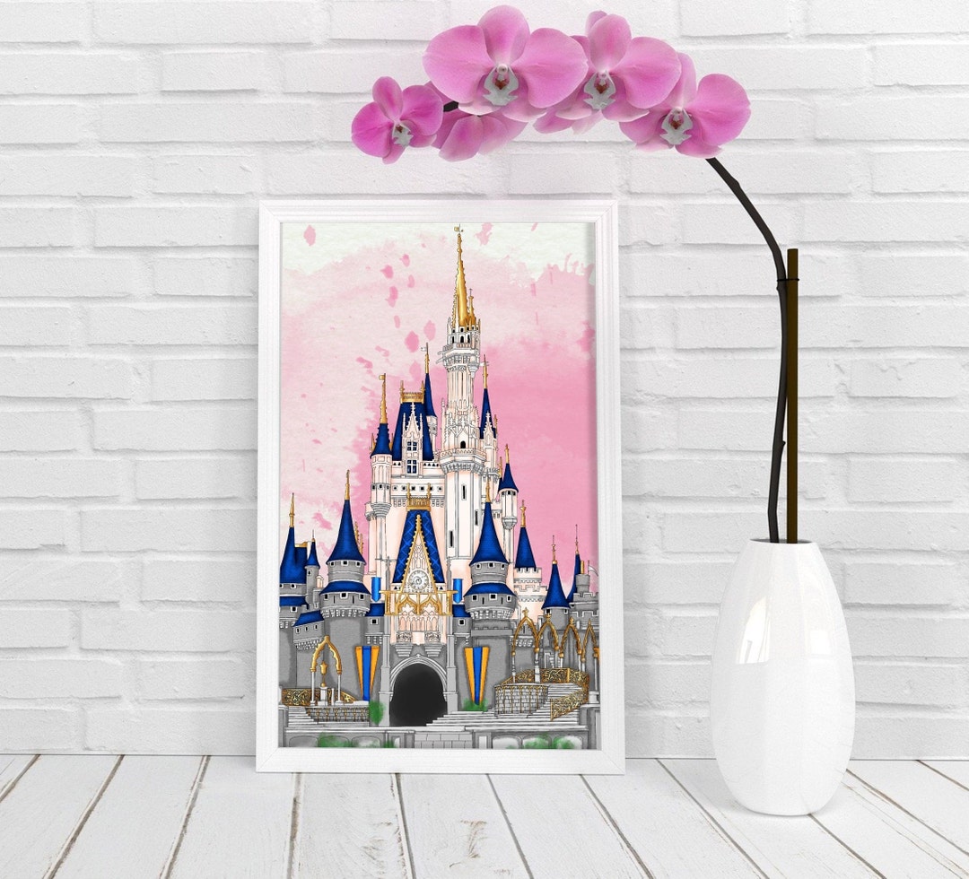 ディズニーワールド シンデレラ城 ディズニーアート イラスト 水彩画