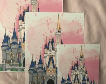 ディズニーワールド シンデレラ城 ディズニーアート イラスト 水彩画