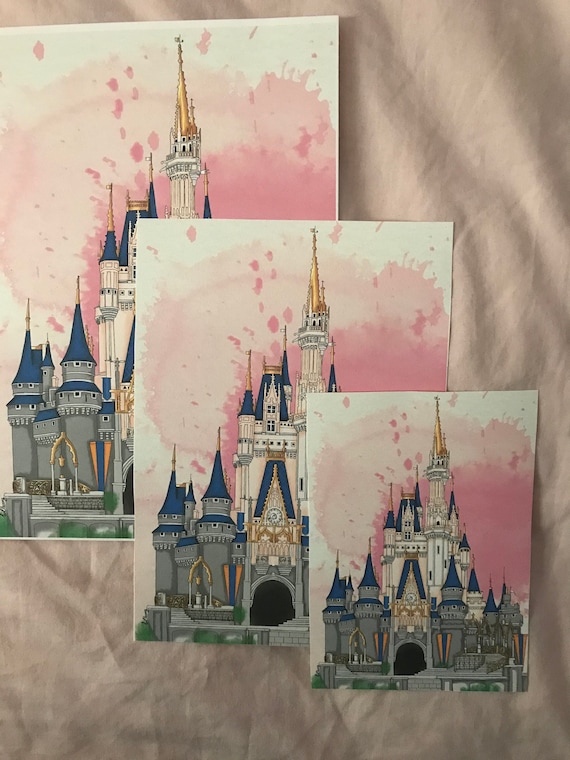 ディズニーワールド シンデレラ城 ディズニーアート イラスト 水彩画