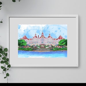 Disneyland Paris Hotel Disneyland Disney Illustration Aquarell Schlafzimmer Kinderzimmer Dekor