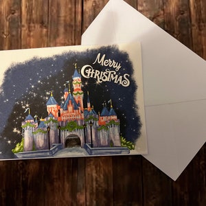 Disneyland Anaheim Weihnachtslichter Schloss Weihnachtsgrußkarte