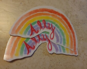 CLEARANCE - Ally Rainbow Pride Hand-cut Vinyl Stickers