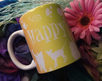 Happy Purrride Rainbow Cat Mug, Pride Ceramic Mug