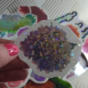 Backyard Blooms Sticker Series Lavender Hydrangea Hand-cut Vinyl Stickers