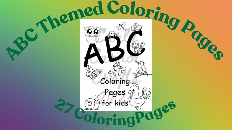 27 Color Pages ABC Coloring Pages for Kids - 27 Pages - Etsy