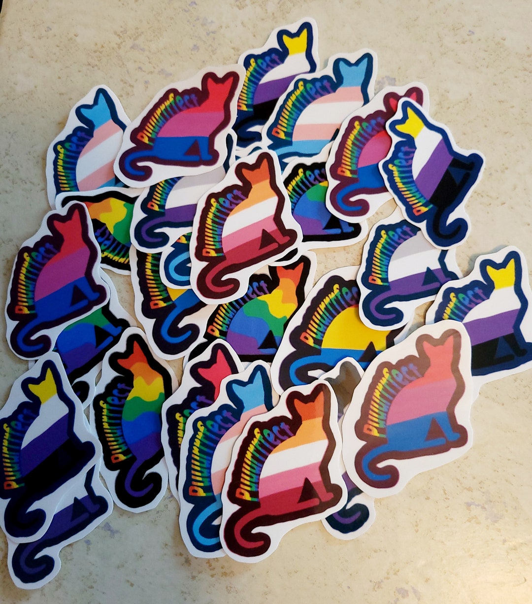 LGBTQ Cat Pride Hand-cut Vinyl Stickers - Etsy