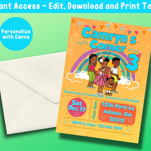 Gracie's Corner Birthday Party Invite Personalized Etsy