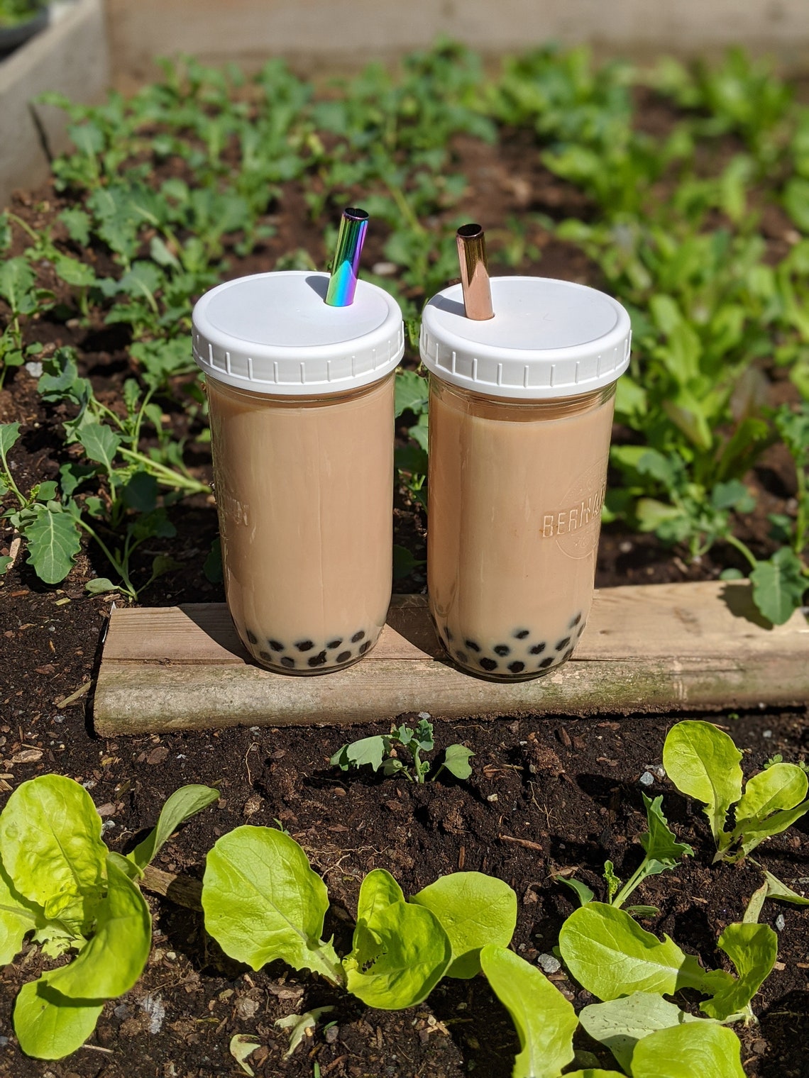 2 PACK Reusable Bubble Tea Cups with BevelCut Boba Straws Etsy