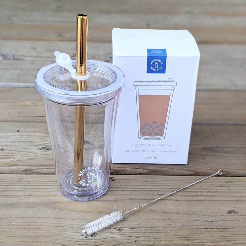 Reusable Bubble Tea Cup Insulated LeakProof Etsy