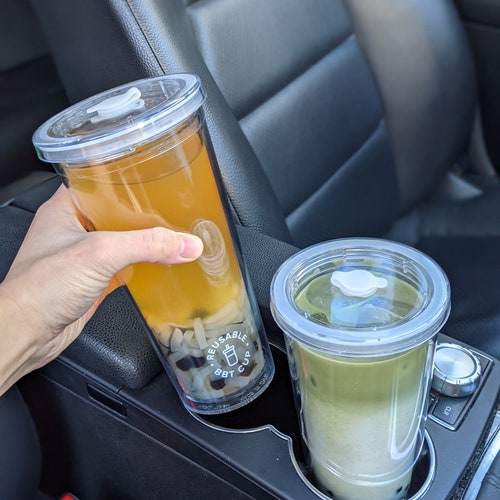 2 PACK Reusable Bubble Tea Cup With Bamboo Lid Bubble Tea Etsy